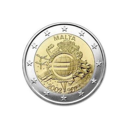 MALTE pièce 2 euros 2012 -10 ans de l'euro