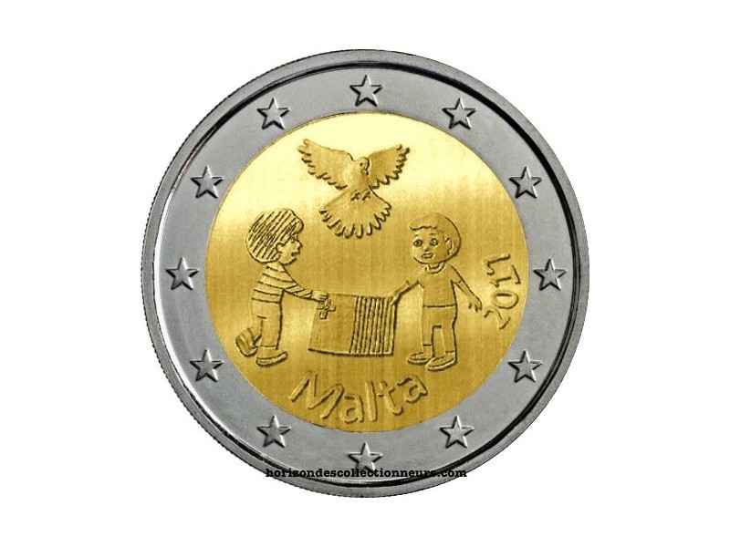 2 euros commémorative MALTE 2017 -Solidarité des enfants -Paix NOUVEAU!!!!-horizondescollectionneurs.com