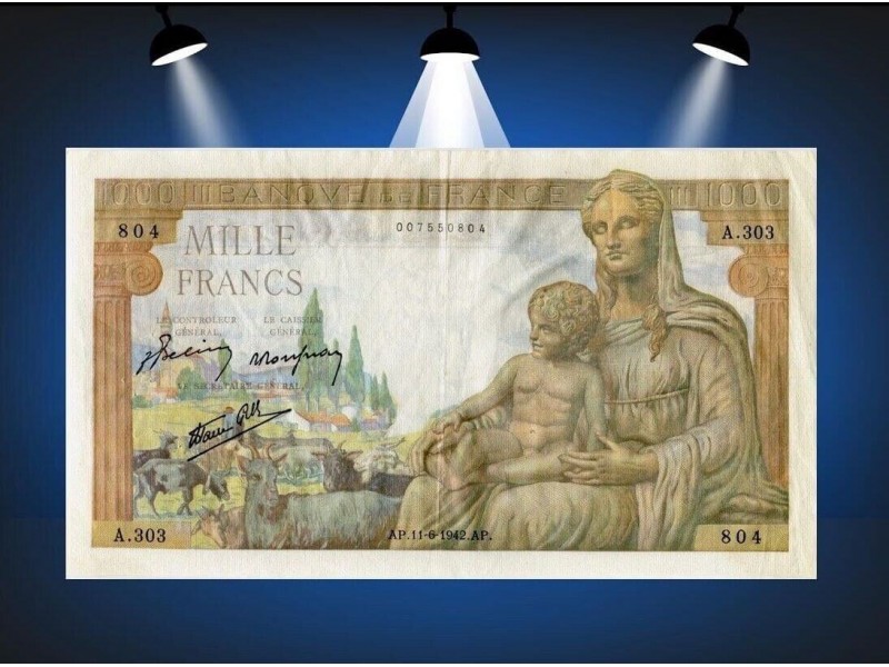 1000 Francs DÉESSE DÉMÉTER 1942 F.40.2