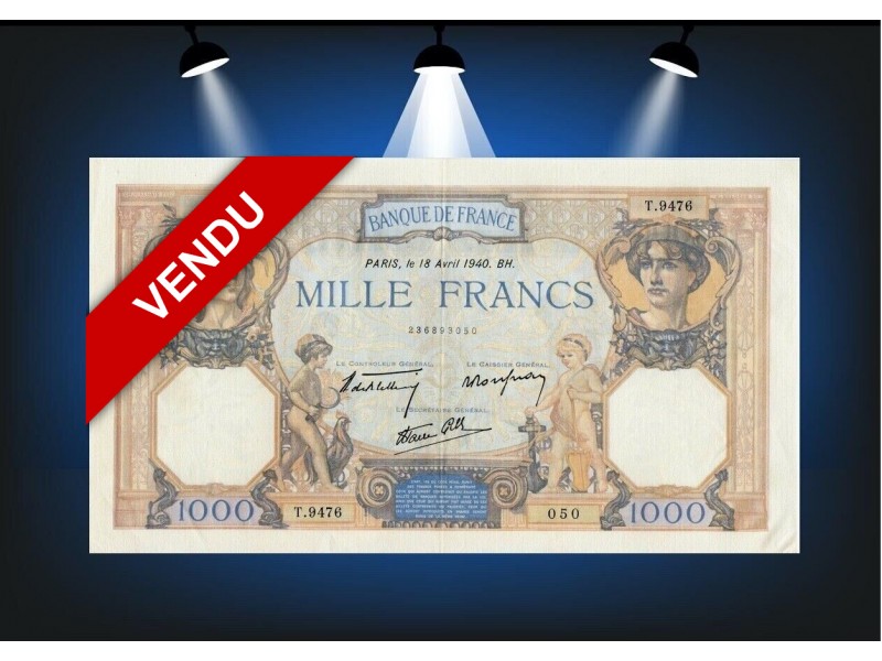 1000 Francs Cérès & Mercure 1940