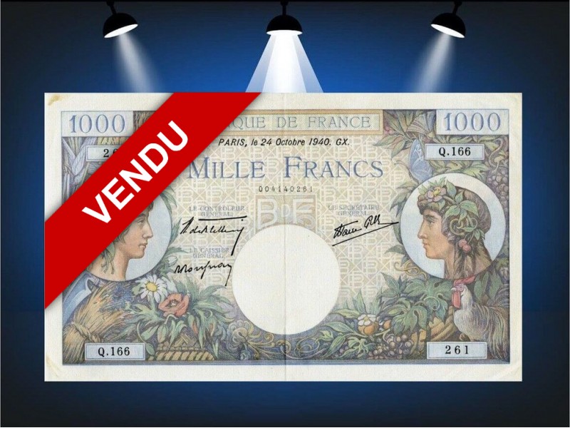 1000 Francs Commerce & Industrie 1940...