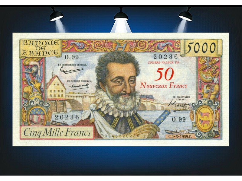 50 NF sur 5000 Francs HENRI IV 1959 F.54.02