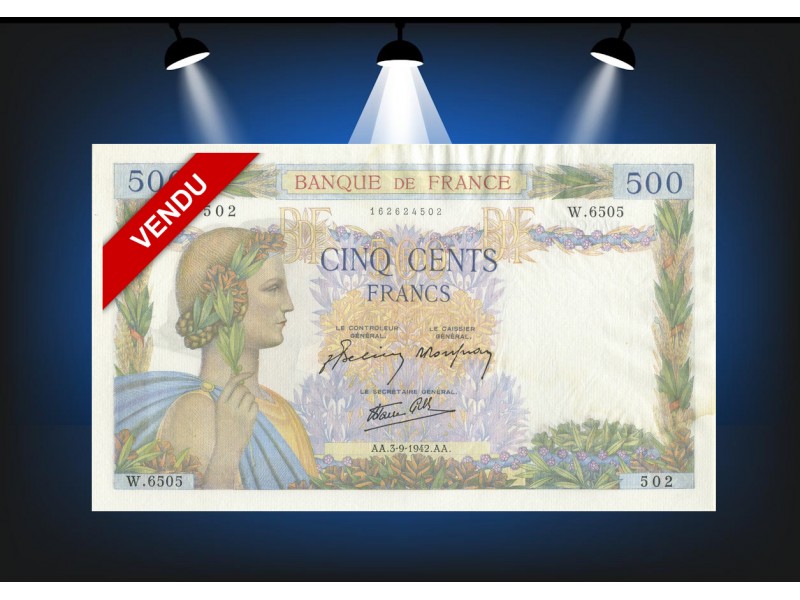 500 Francs La Paix 1942
