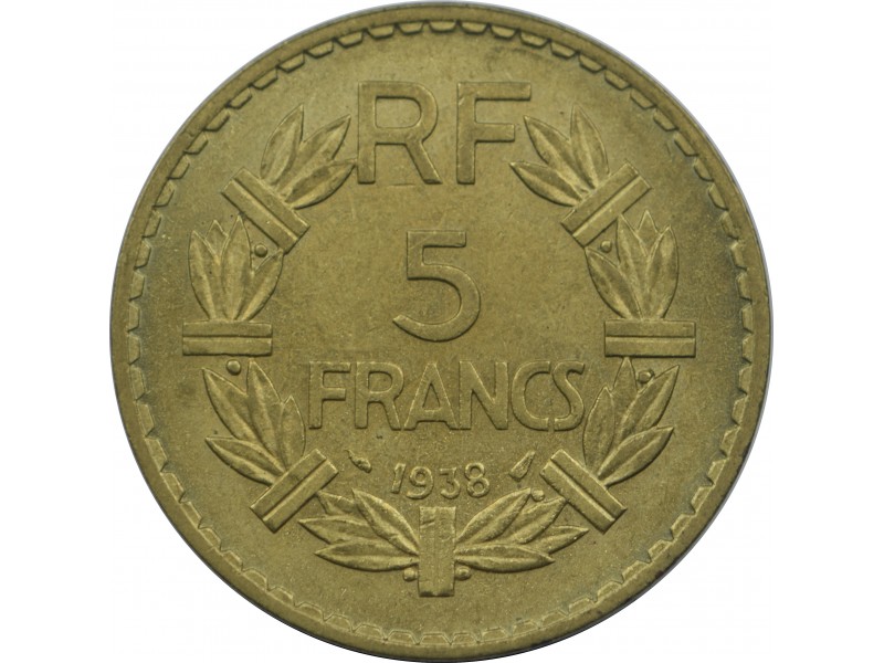 5 Francs Lavrillier Bronze 1938