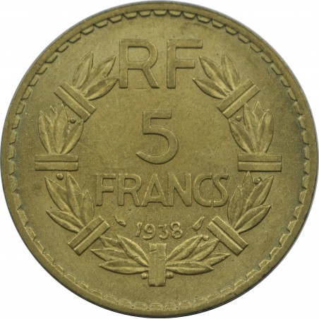 5 Francs Lavrillier Bronze 1938