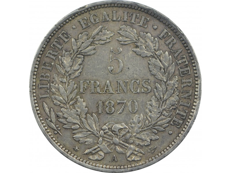 5 Francs CERES 1870 Paris