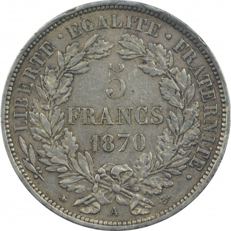 5 Francs CERES 1870 Paris