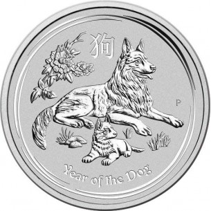 AUSTRALIE 1 Once Chien Dog 2018  argent 1Oz