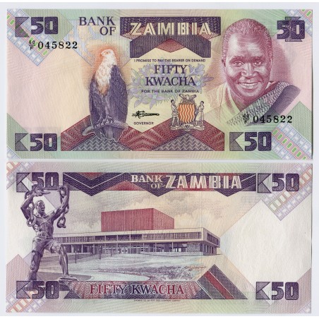 ZAMBIE Billet 50 Kwacha (1986)  P-28a NEUF -horizondescollectionneurs.com