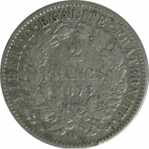 piece 2 Francs Ceres 1873 Paris - 2