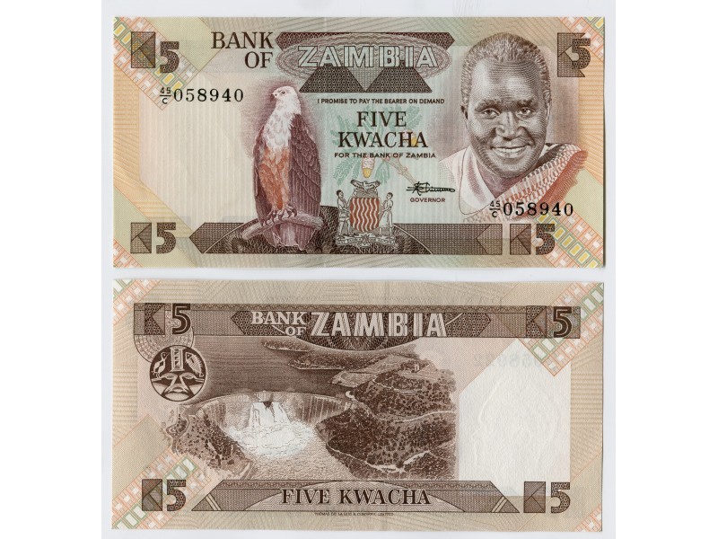 ZAMBIE Billet 5 Kwacha (1980) NEUF P-25d