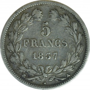 5 Francs Louis Philippe I 1837 Paris 2