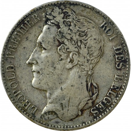 5 Francs BELGIQUE Léopold Ier tête laurée 1847