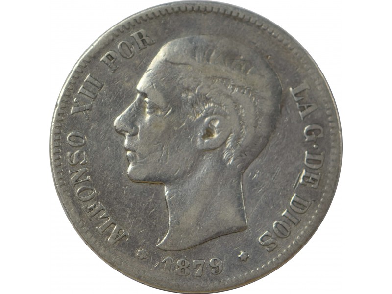 5 Pesetas ESPAGNE 1879 Alphonse XII 1877 à 1881