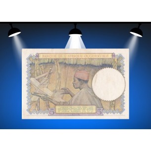 5 Francs AFRIQUE OCCIDENTALE FRANÇAISE 1943 P.26-horizondescollectionneurs.com 2