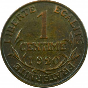 1 centime Daniel-Dupuis 1920 Paris 2