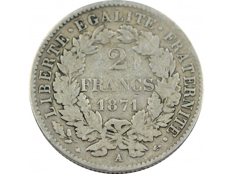 2 Francs Cérès avec Légende 1871