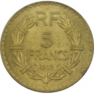 5 Francs Lavrillier Bronze 1938 à 1947 2