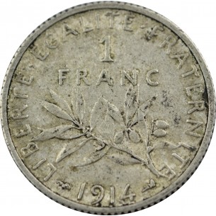 1 Franc Semeuse 1914 argent de 1898 à 1920