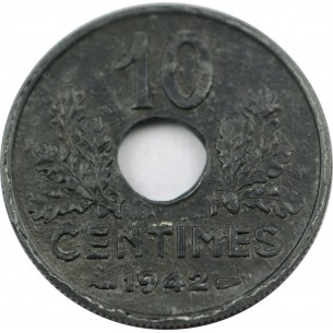 10 centimes État français 1942