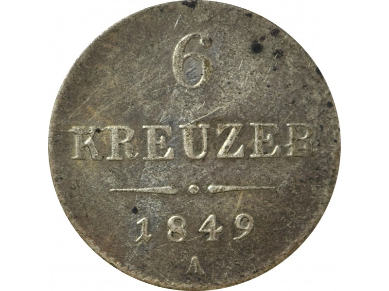 6 kreuzer AUTRICHE Franz Joseph I 1849