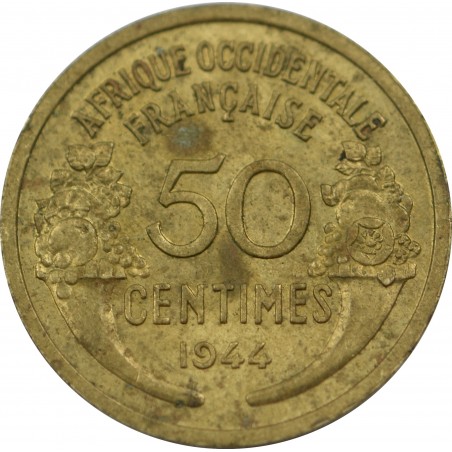 50 Centimes AFRIQUE OCCIDENTALE FRANÇAISE 1944