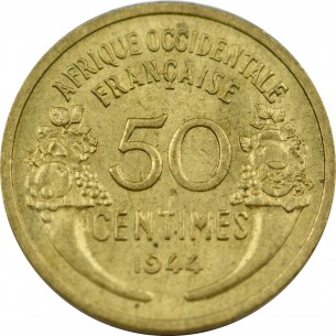 50 Centimes AFRIQUE OCCIDENTALE FRANÇAISE 1944 2