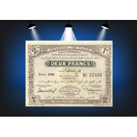 2 Francs TUNISIE 1918 P.44