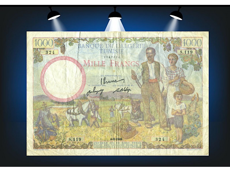 1000 Francs TUNISIE 1942 P.20b
