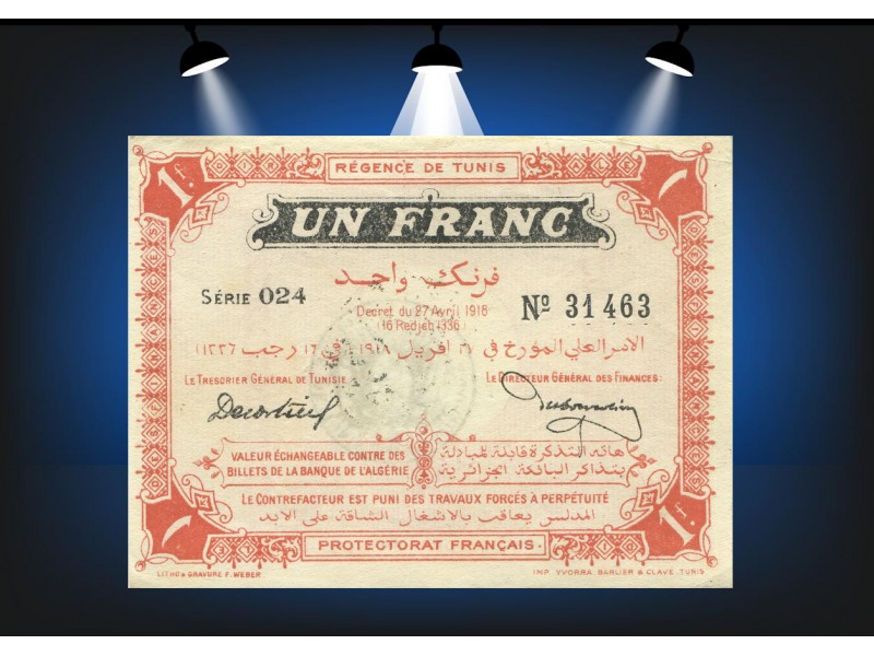 1 Franc TUNISIE 1918 P.36