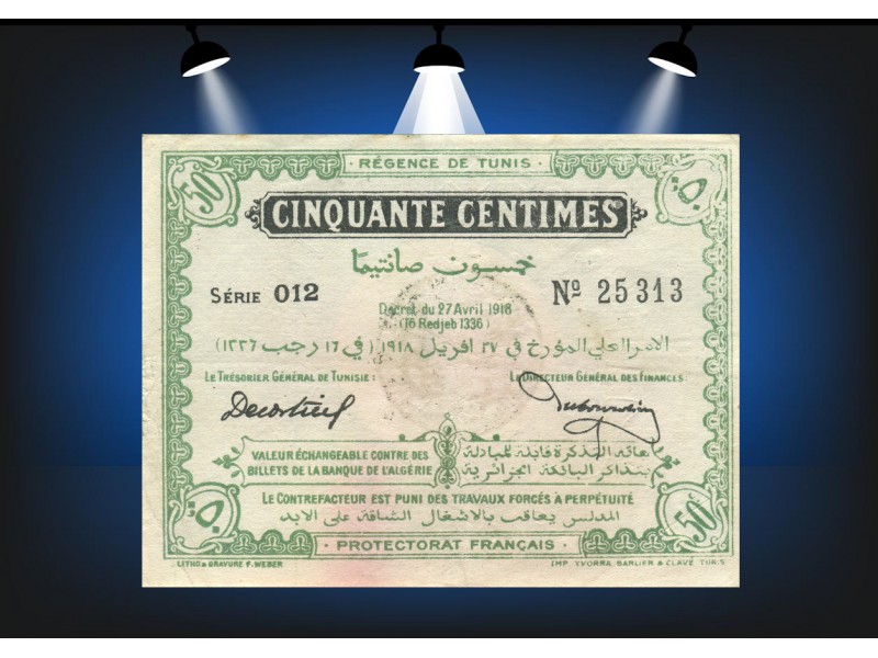 50 Centimes TUNISIE 1918 P.35