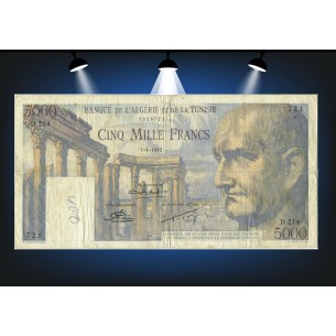 5000 Francs TUNISIE 1952 P.30