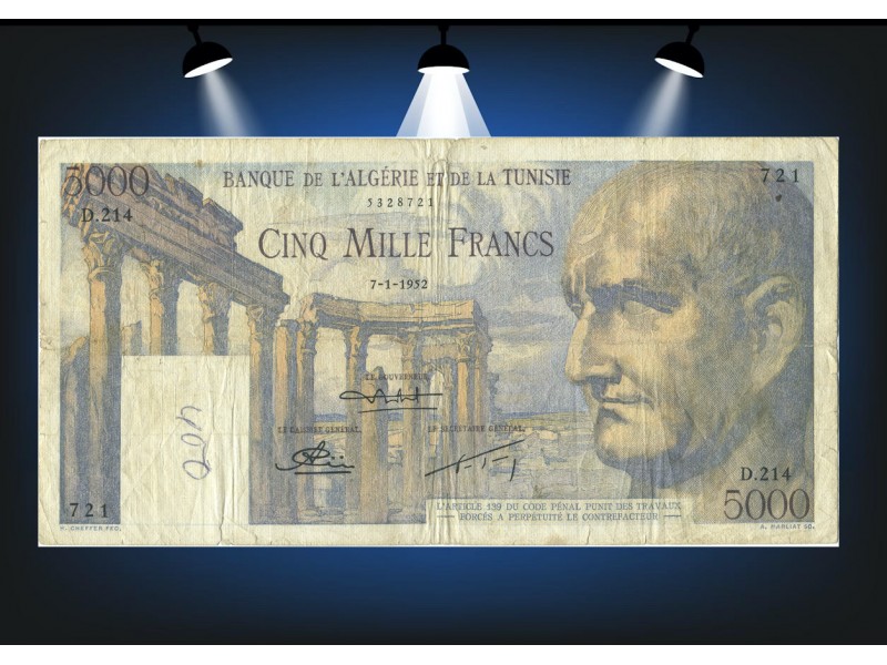 5000 Francs TUNISIE 1952 P.30