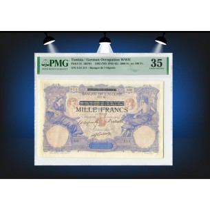 1000 Francs TUNISIE 1892 P.31 PMG 35 choice very fine