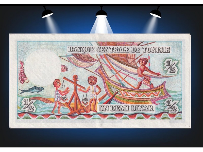 1/2 Dinar TUNISIE 1965 P.62a