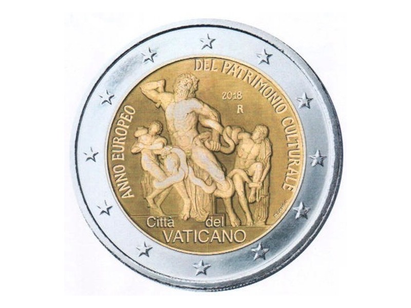 2 euro commémorative VATICAN 2018- Année européenne du patrimoine culturel -horizondescollectionneurs.com