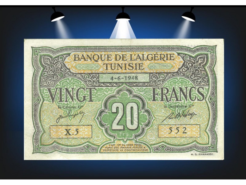 20 Francs TUNISIE 1948 P.22