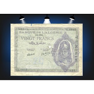 20 Francs TUNISIE 1945 P.18