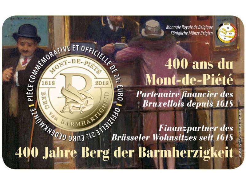 BELGIQUE pièce 2.5 euros 2018- 400 ans du Mont-de-Piété