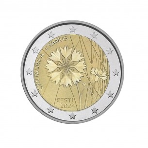 2 Euros ESTONIE 2024, Le Bleuets Fleur nationale