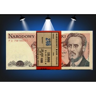 100 Zlotych POLOGNE 1988 P.143c, Lot de 100 Pièces