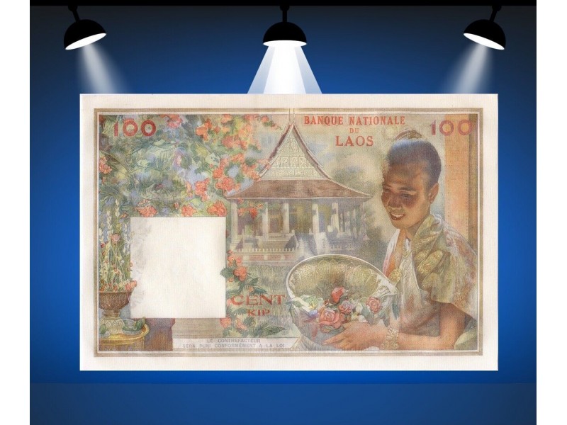100 Kip LAOS 1957 P.6a