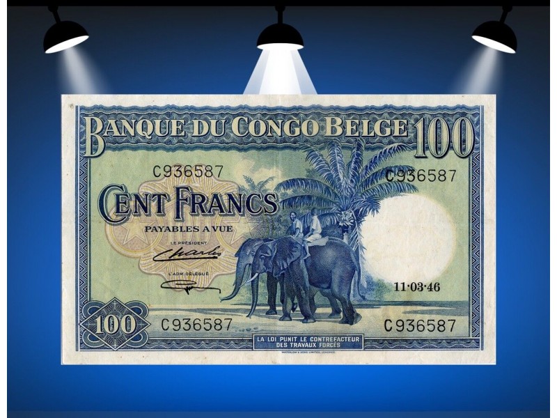 100 Francs CONGO BELGE 1946 P.17c