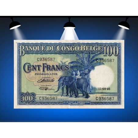 100 Francs CONGO BELGE 1946 P.17c