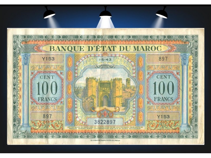 100 Francs MAROC 1943 P.27