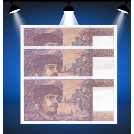 Lot 20 Francs DEBUSSY 1997 Numéros consécutifs