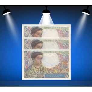 Lot 3 billets 5 Francs BERGER 1943   L.40 2