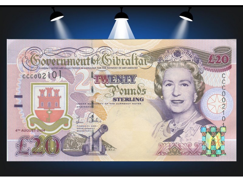 GIBRALTAR, BILLET, 20 Pounds 2004 P.31