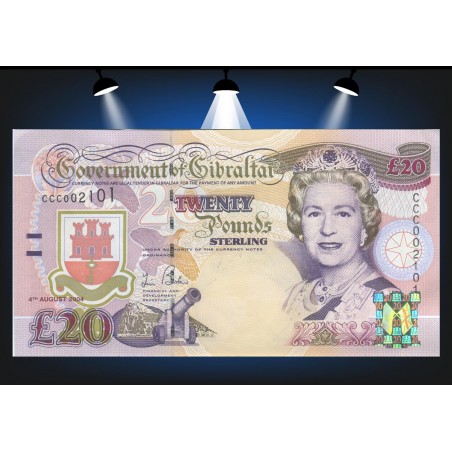 GIBRALTAR, BILLET, 20 Pounds 2004 P.31