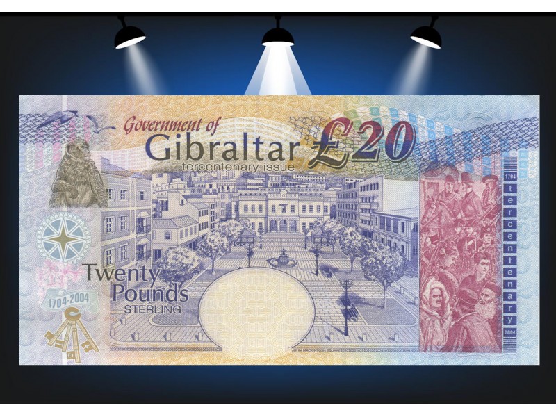 GIBRALTAR, BILLET, 20 Pounds 2004 P.31